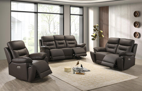 IF-8160 Power Reclining 3-Piece Living Room Set Chocolate Leather