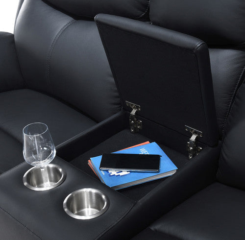 IF-8120 Power Reclining 3-Piece Living Room Set Black Leather