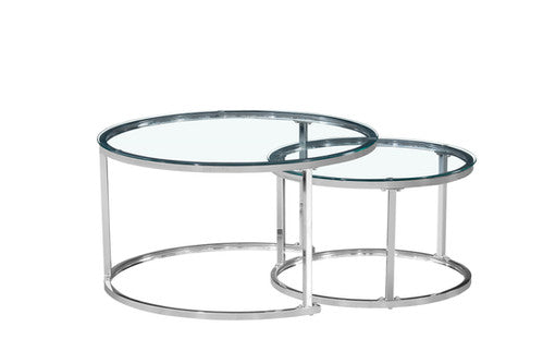 IF-2610Nesting Coffee Table Set With Chrome Steel Frame