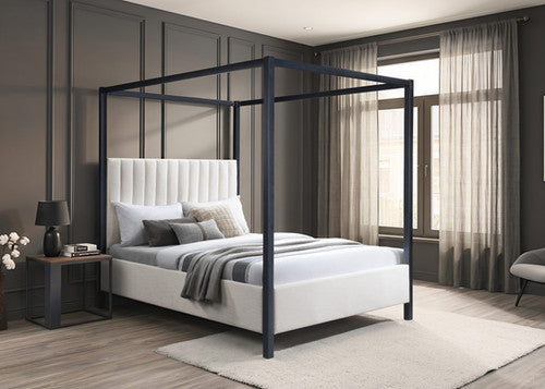 IF-5932 Modern Two-Tone Canopy Bed Queen King