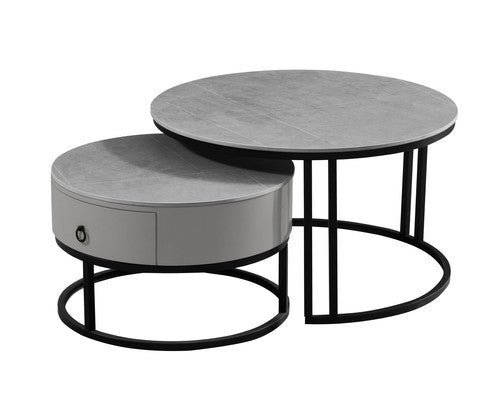IF-2668 Two-Piece Coffee Table Set With Armani Grey Stone Top