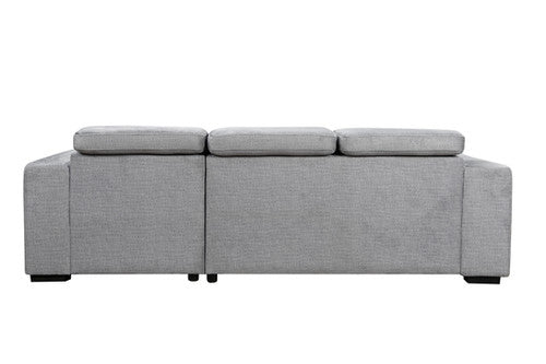 IF-9081 RHF Sofa Bed Sectional Soft Grey Fabric