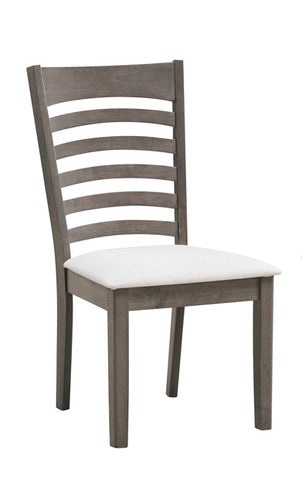 ModernRubber Wood Dining Set, Ladder Back Chairs, Antique Grey