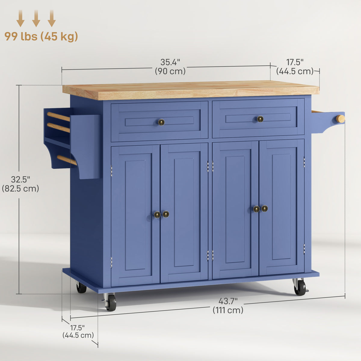 Kitchen Island with Storage – 44"W x 33"H