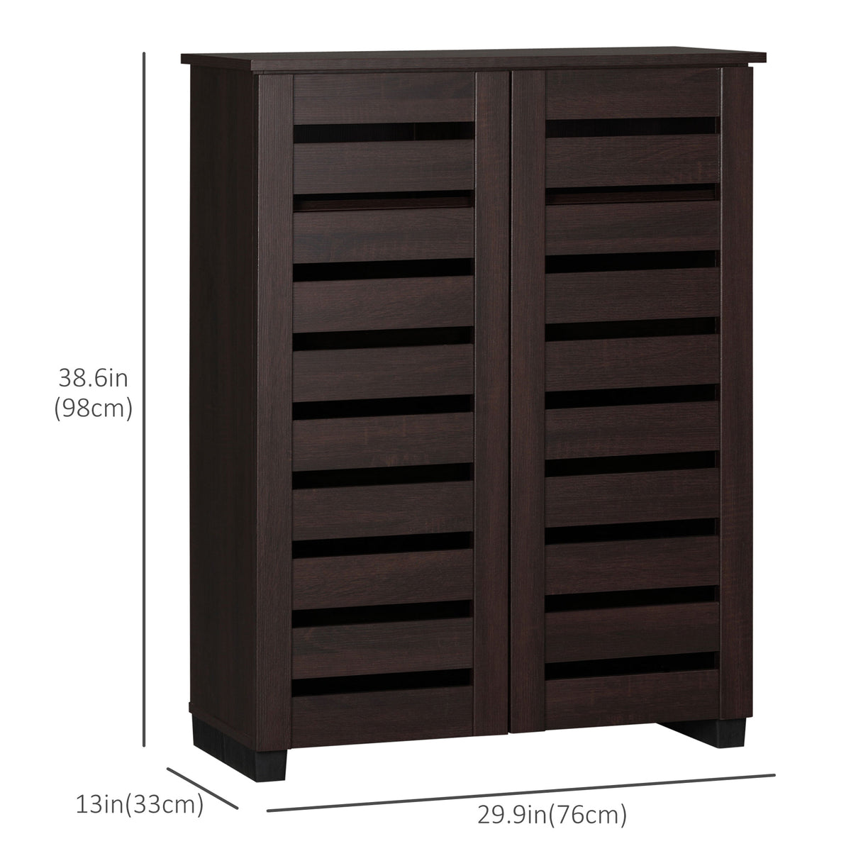 Shoe Cabinet with 2 Slatted Doors – 30"W x 39"H