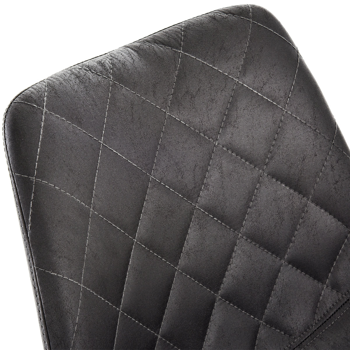 Argyle Microfiber Bar Stools with Metal Legs, Set of 2, Black