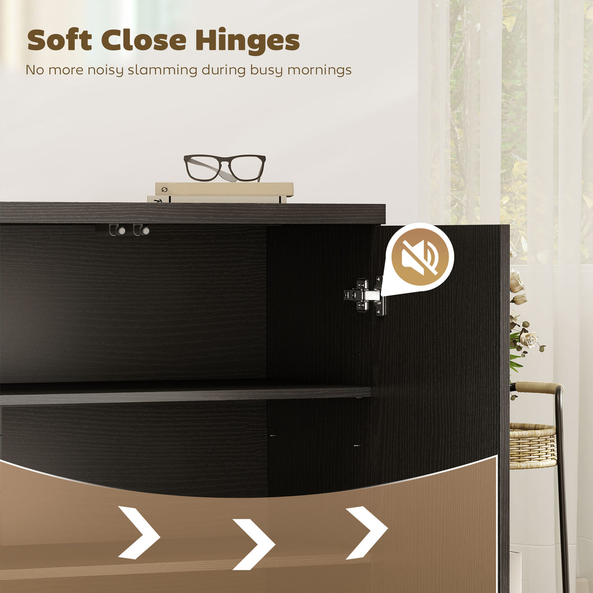Sideboard Buffet Cabinets, Set of 2, with Soft-Close Doors – 31"W x 31"H each