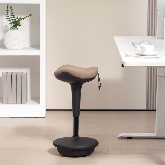 Swivel Standing Desk Chair, Adjustable Active Ergonomic Standing Stool, Brown