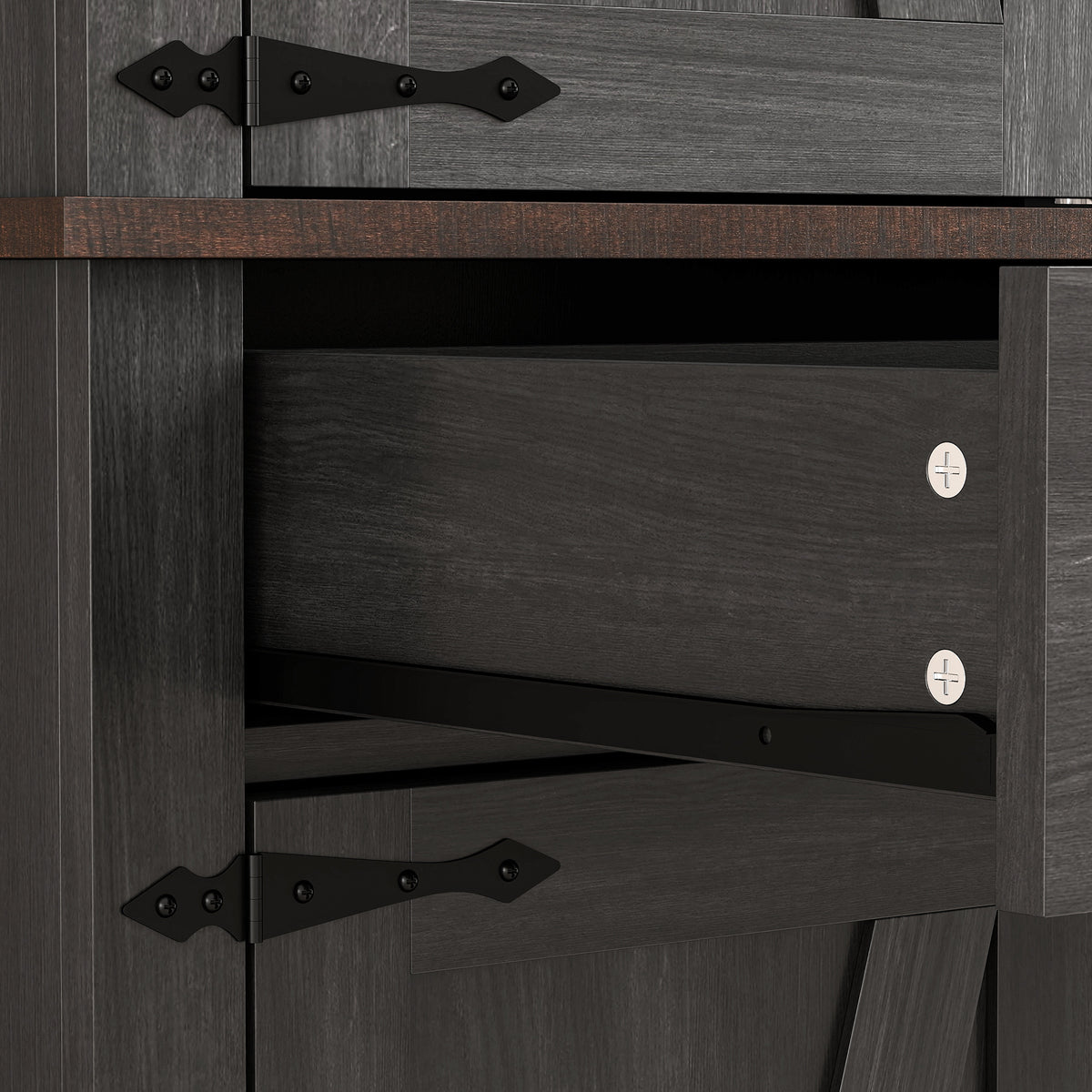 Farmhouse Pantry Cabinet with Barn Doors – 30"W x 71"H