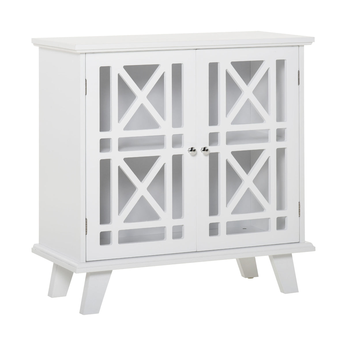 Storage Cabinet with Fretwork Doors and Shelf – 31"W x 31"H