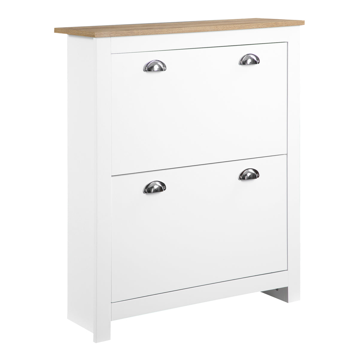 Modern Shoe Cabinet with 2 Flip Drawers – 31"W x 36"H