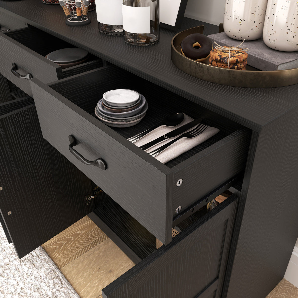 Sideboard Buffet Cabinet with Storage – 55"W x 32"H