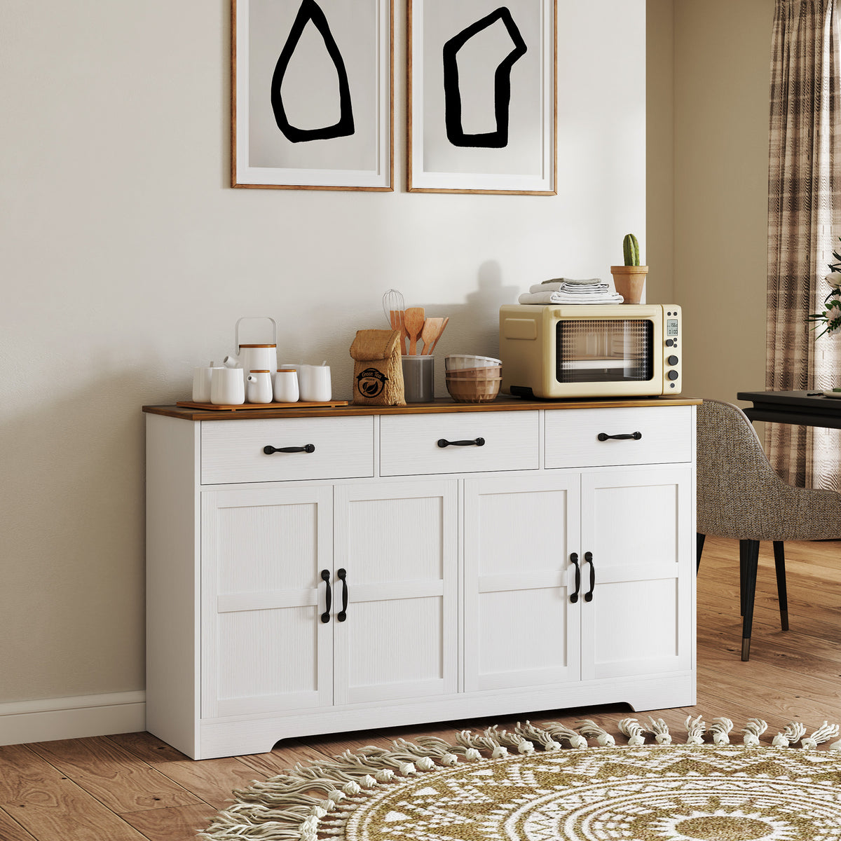 Sideboard Buffet Cabinet with Storage – 55"W x 32"H