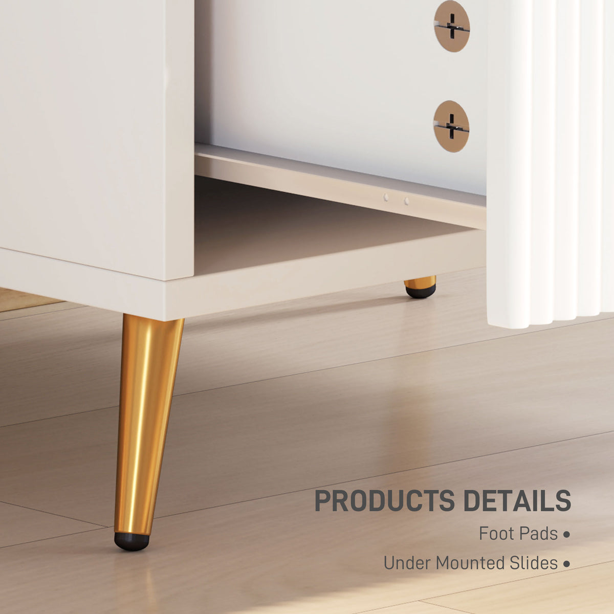 2-Drawer Nightstand with Metal Legs – 20"W x 20"H
