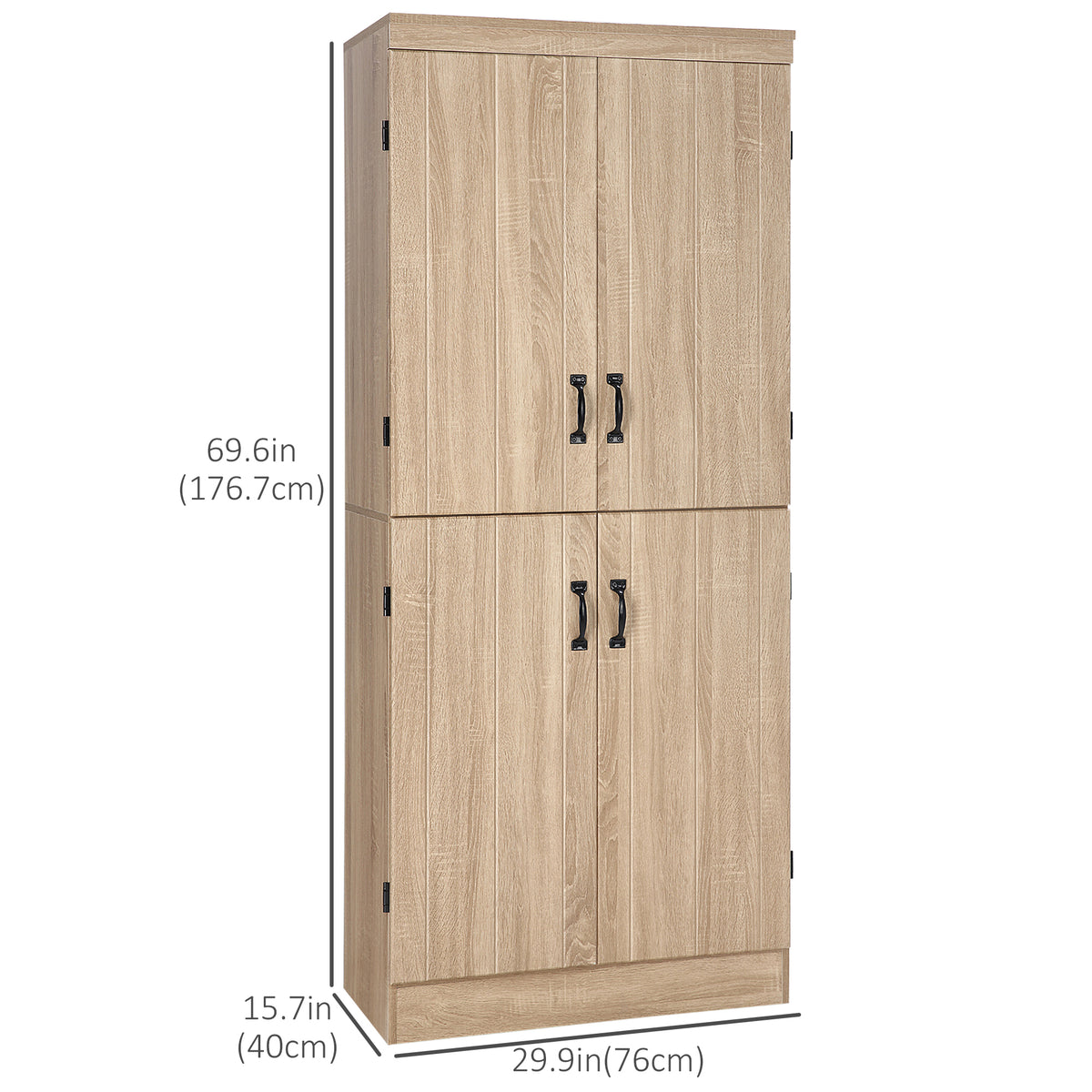 4-Door Storage Cabinet with Adjustable Shelves – 30"W x 70"H