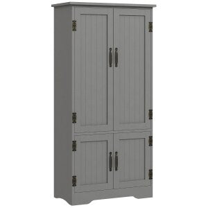 4-Door Pantry Storage Cabinet with Adjustable Shelves – 24"W x 48"H