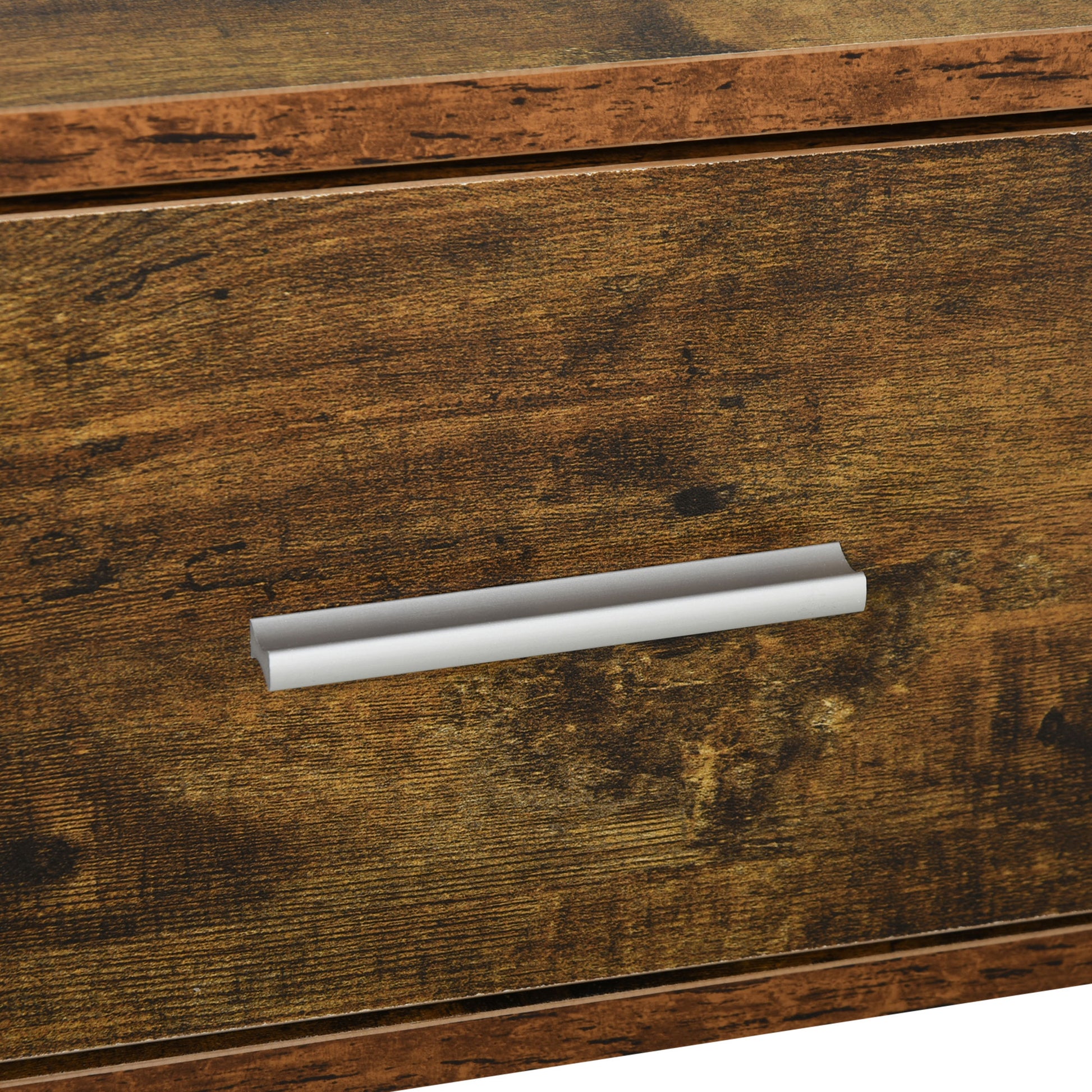 HOMCOM Retro Industrial Coffee Table with Storage Drawer & Shelf, Rustic Brown Wood