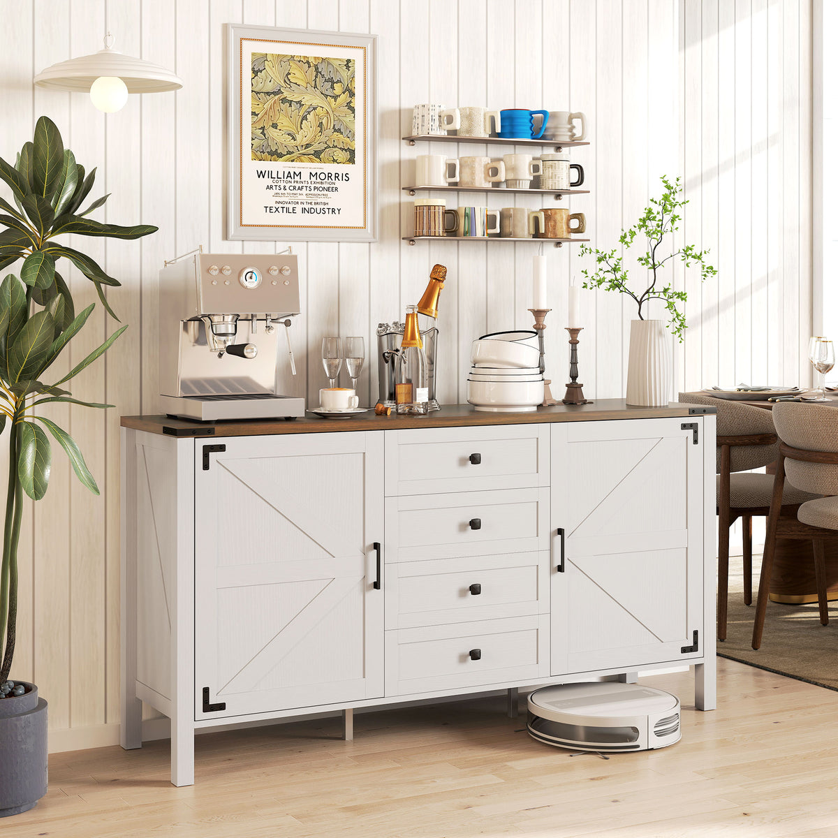 Farmhouse Sideboard with Thick Top – 59"W x 32"H