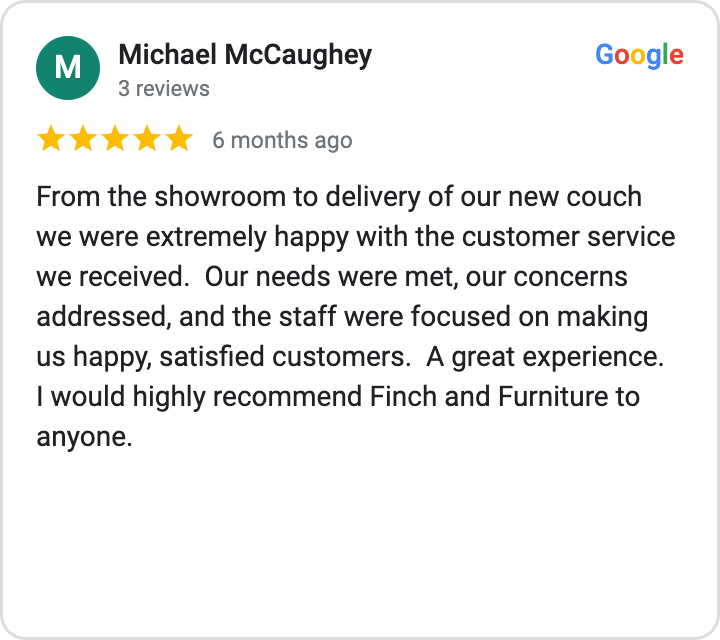 5-star Google review from Michael McCaughey