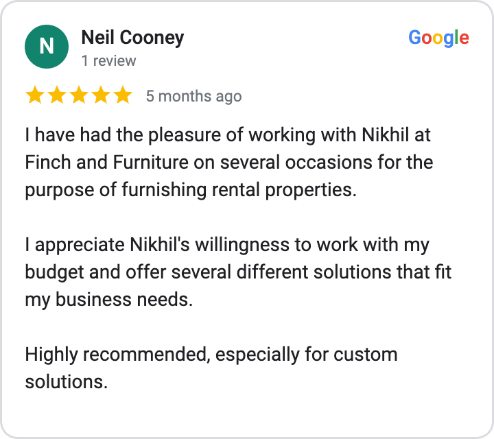 5-star Google review from Neil Cooney