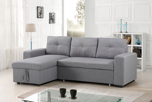 Grey Sofa Bed Sectional with Reversible Storage Chaise