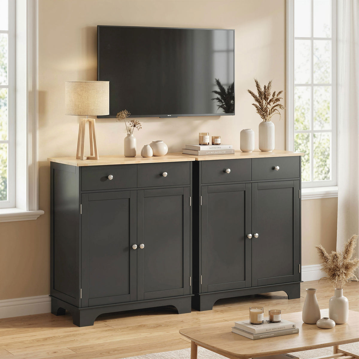 Sideboard Buffet Cabinet with Storage – 27"W x 34"H