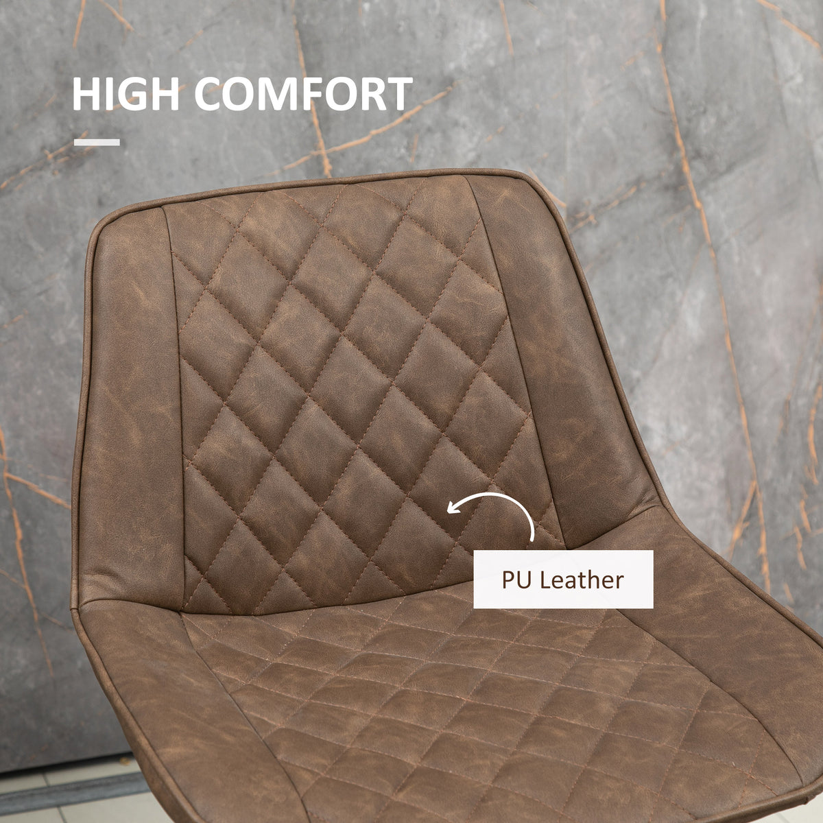 PU Leather 27.75" Counter Height Bar Chairs with Metal Legs, Set of 2