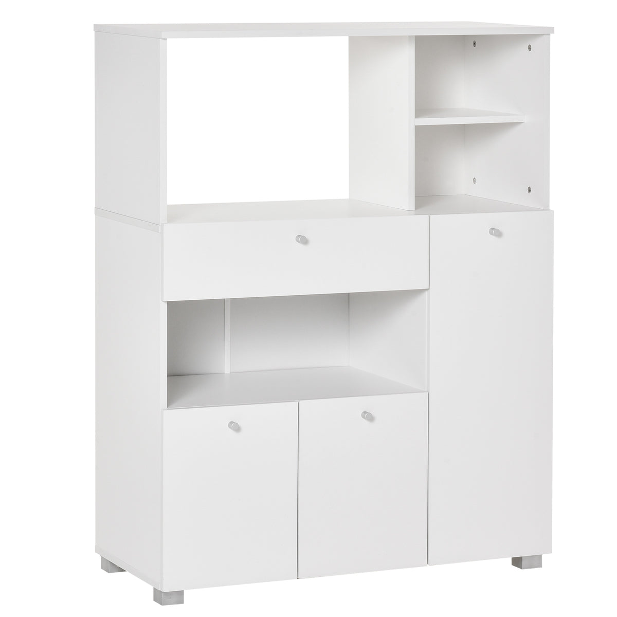 Compact Kitchen Hutch with Microwave Stand and Drawer – 36"W x 47"H