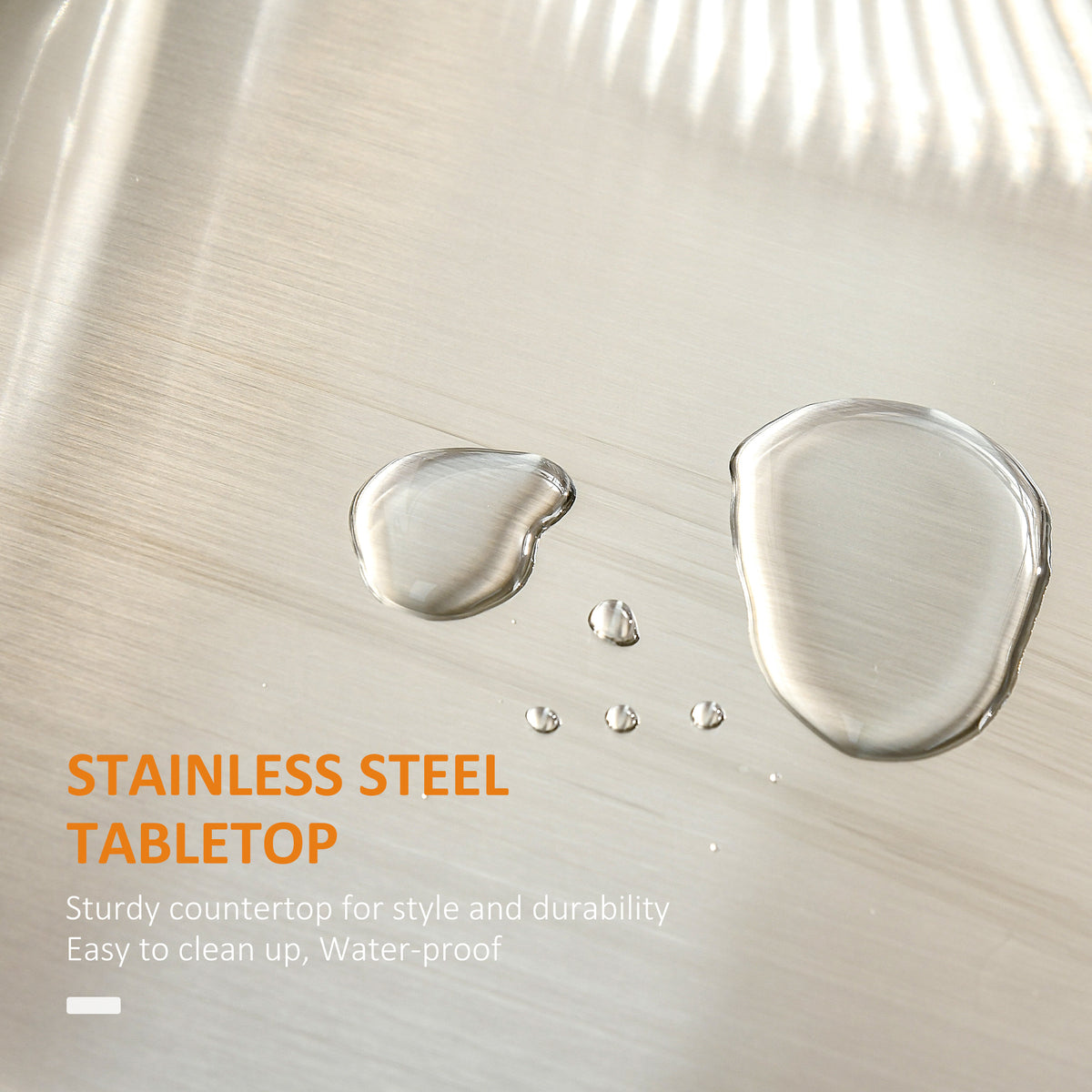 Kitchen Island with Stainless Steel Top – 33"W x 36"H