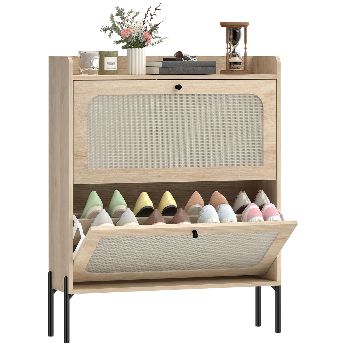 Shoe Cabinet with 2 Flip Drawers – 31"W x 39"H