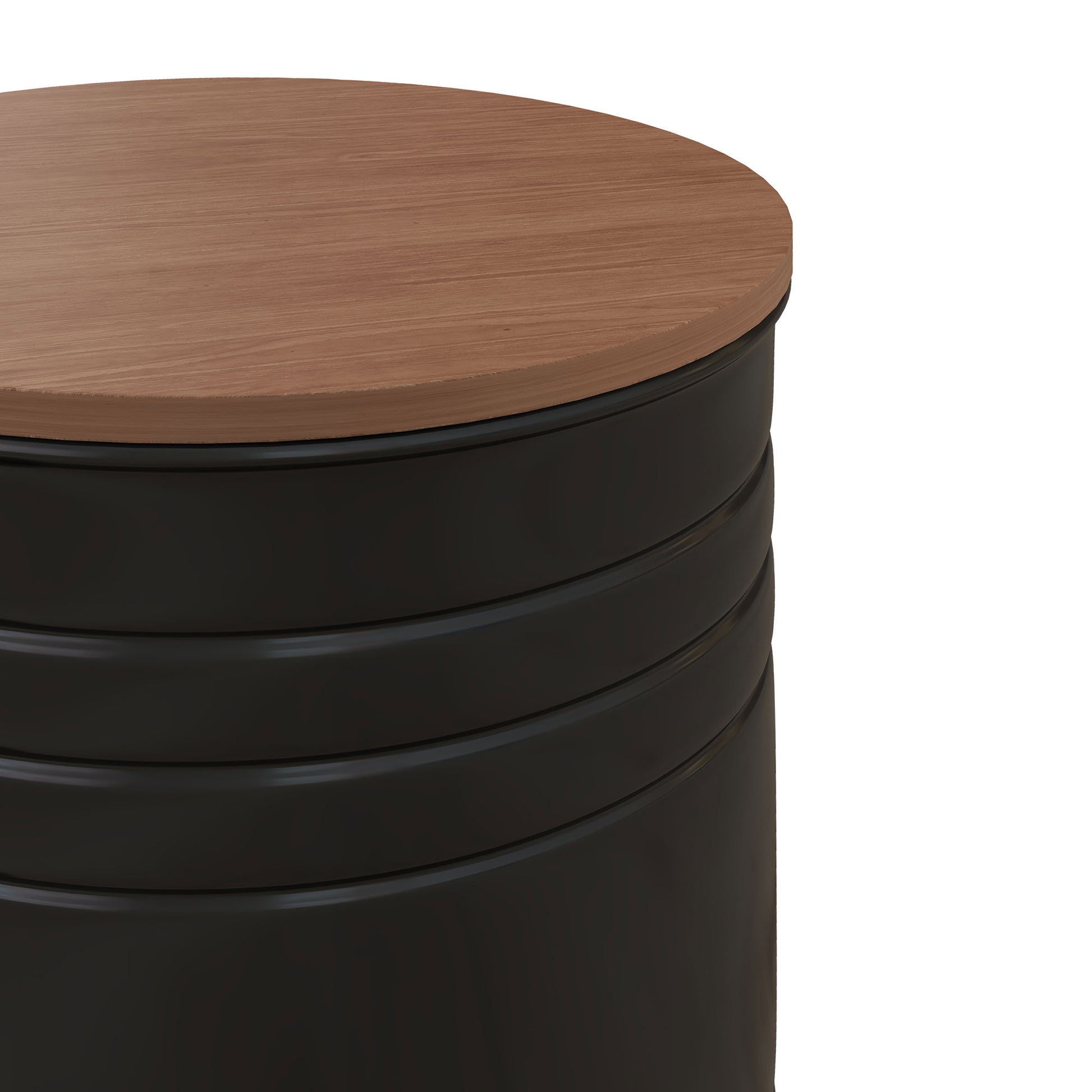 HOMCOM 2-Piece Round Nesting Coffee Tables with Wooden Lids & Hidden Storage
