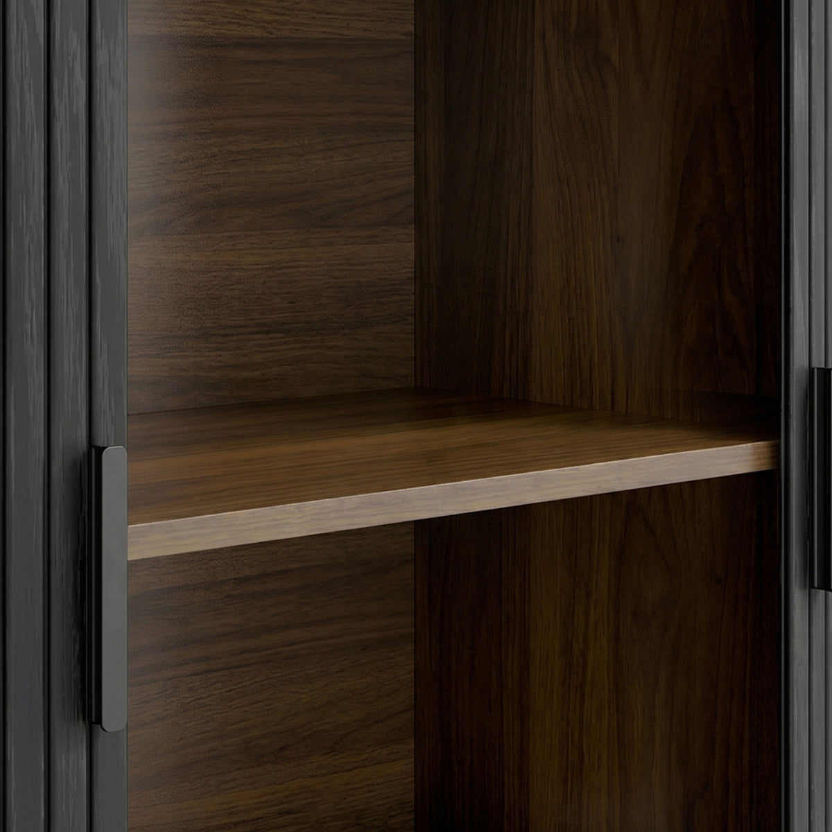 Sideboard Buffet Cabinet with Curved Tambour Doors and Storage – 39"W x 30"H