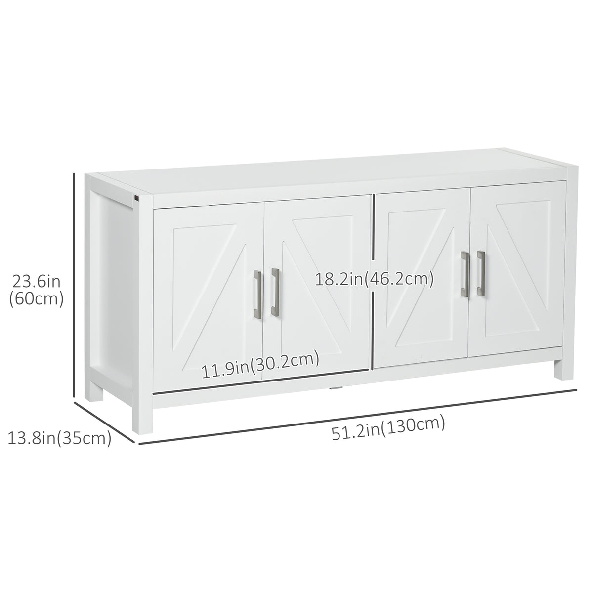 51" Sideboard Buffet with Barn Doors