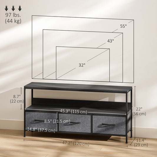 TV Stand with Charging Station – 47" Wide