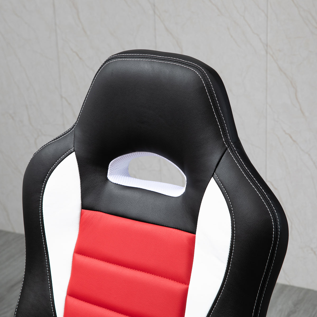 Racing Gaming Chair, PU Leather Executive Computer Desk Chair with Adjustable Height, Red