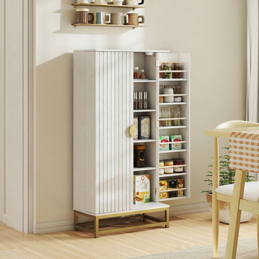Kitchen Pantry Cabinet with 12 Door Shelves and Adjustable Shelves – 23"W x 47"H