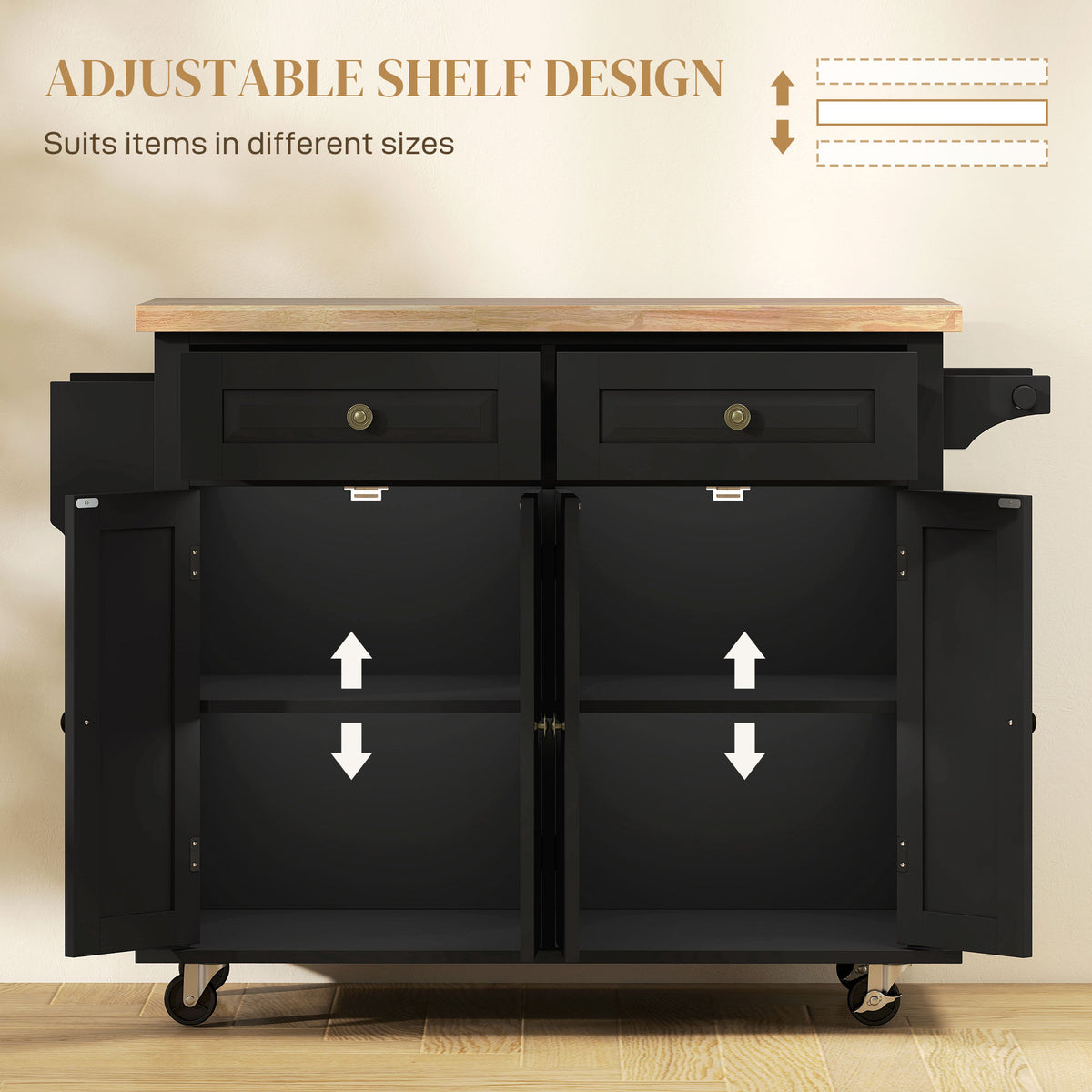 Kitchen Island with Storage – 44"W x 33"H