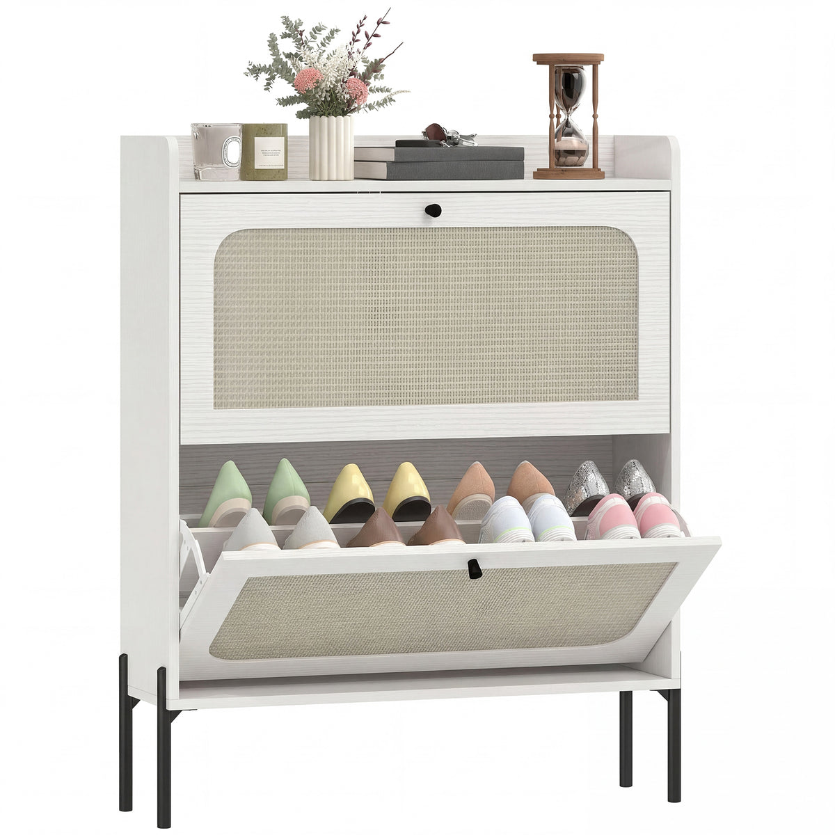 Shoe Cabinet with 2 Flip Drawers – 31"W x 39"H
