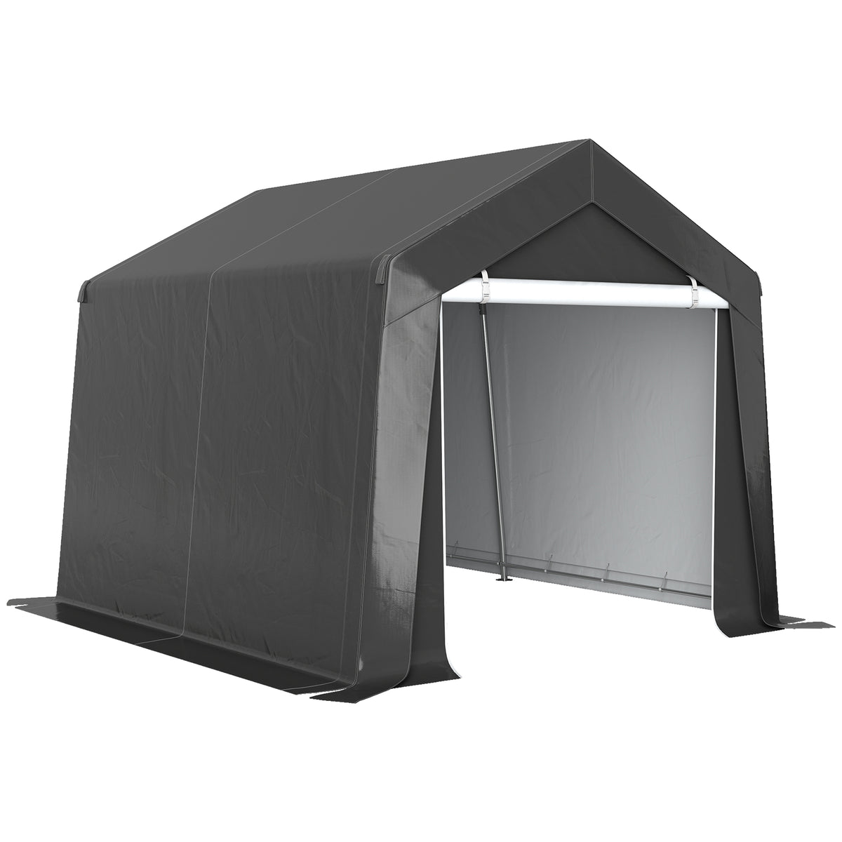10' x 10' Outdoor Storage Shed Portable Garage with Roll-up Door for Motorcycle, Bike, Garden Tools