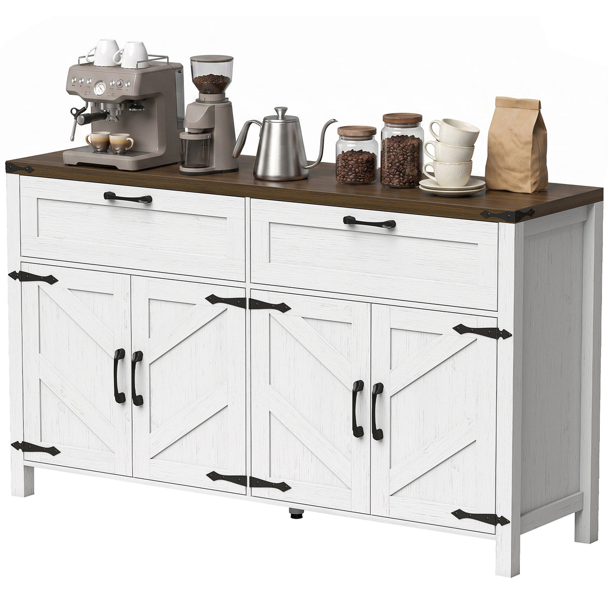 Farmhouse Sideboard Buffet Cabinet – 55"W x 32"H