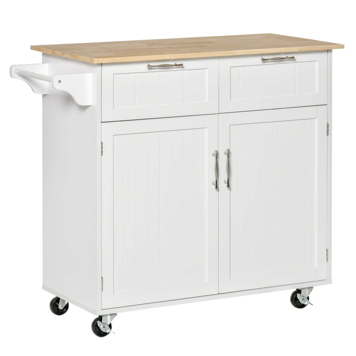 Kitchen Cart on Wheels with 2 Storage Drawers – 41"W x 36"H