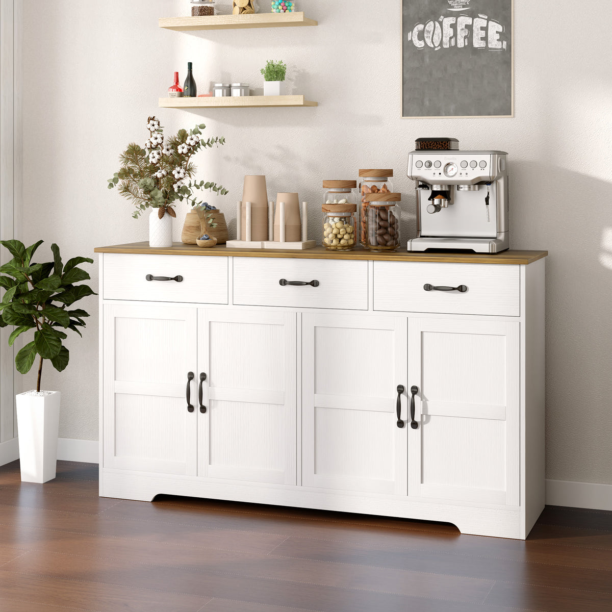 Sideboard Buffet Cabinet with Storage – 55"W x 32"H
