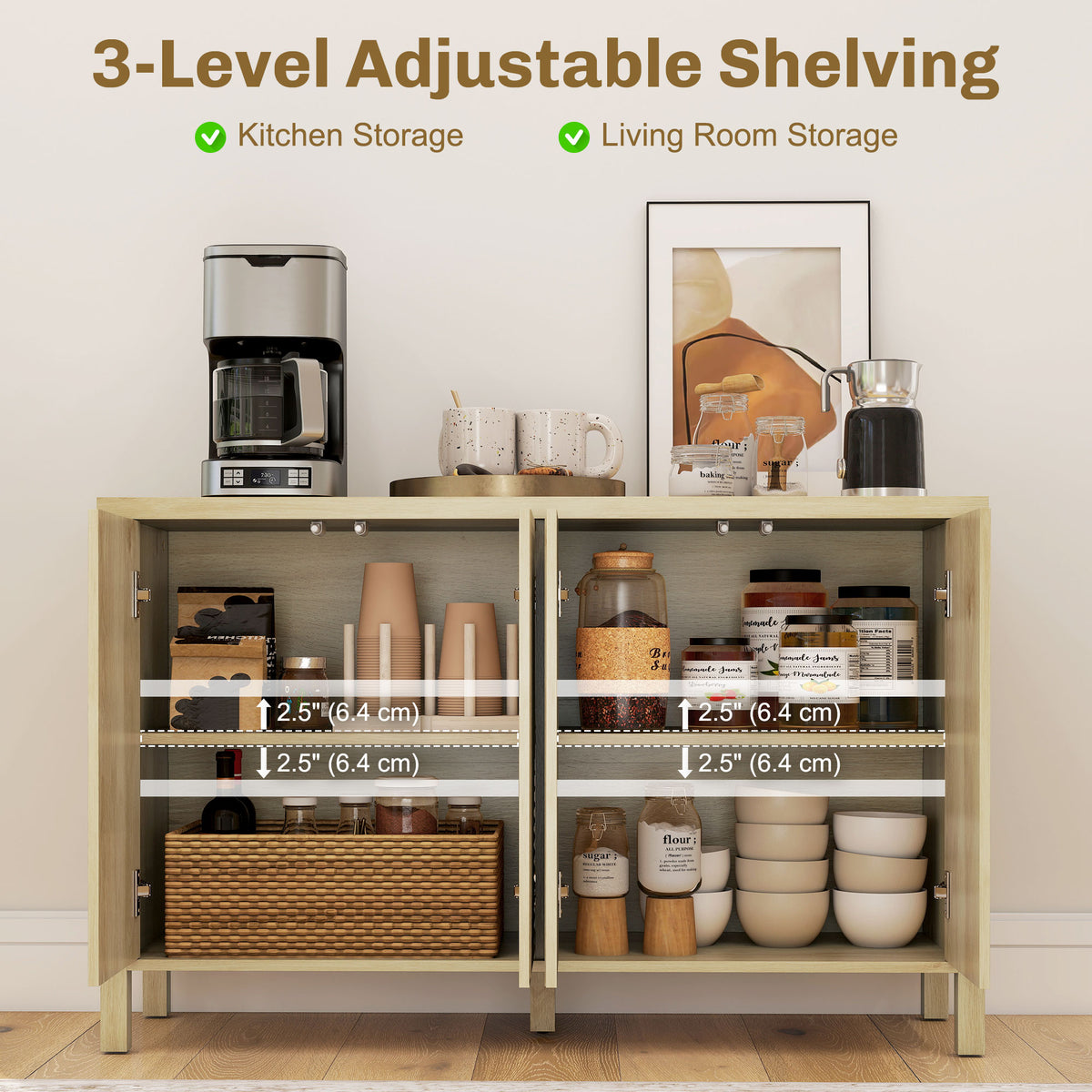 Buffet Cabinet with Storage – 47"W x 30"H