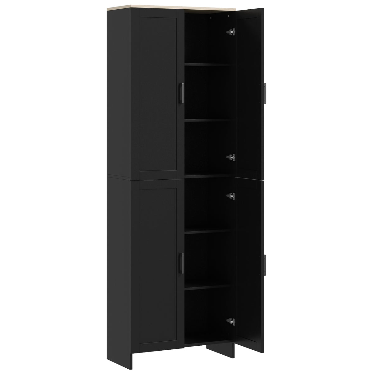 4-Door Kitchen Pantry Cabinet with Adjustable Shelves – 24"W x 67"H