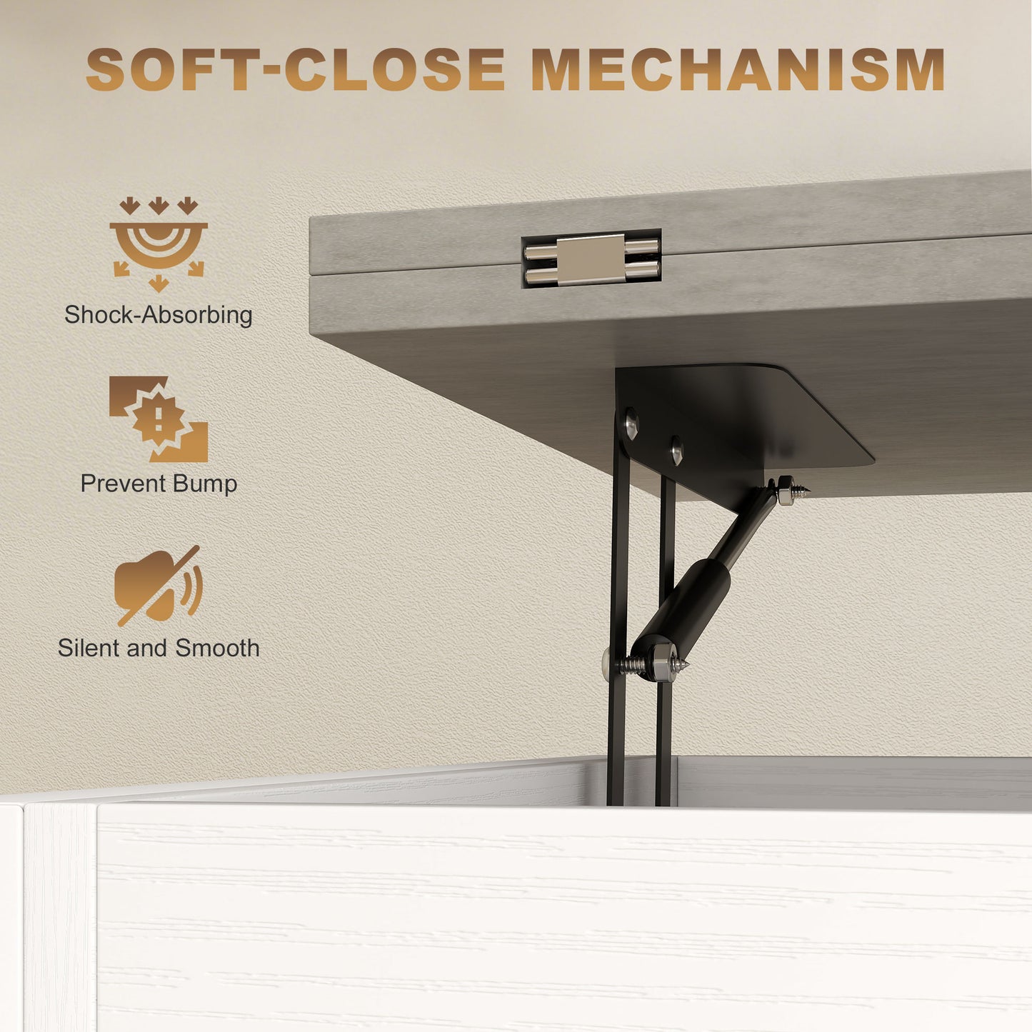 HOMCOM Modern Lift-Top Coffee Table with Fabric Drawers and Hidden Storage