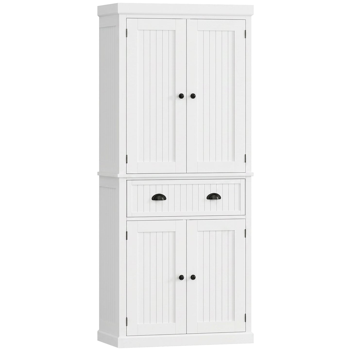 HOMCOM 72" Kitchen Pantry, Freestanding Storage Cabinet with Drawer, Doors, White
