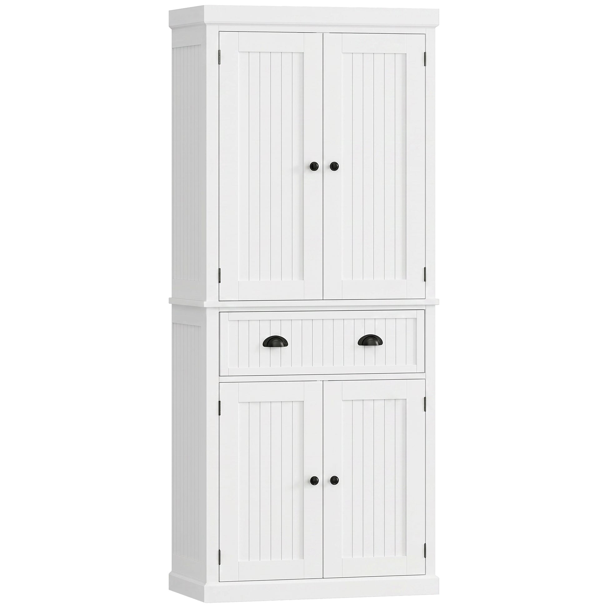 HOMCOM 72" Kitchen Pantry, Freestanding Storage Cabinet with Drawer, Doors, White