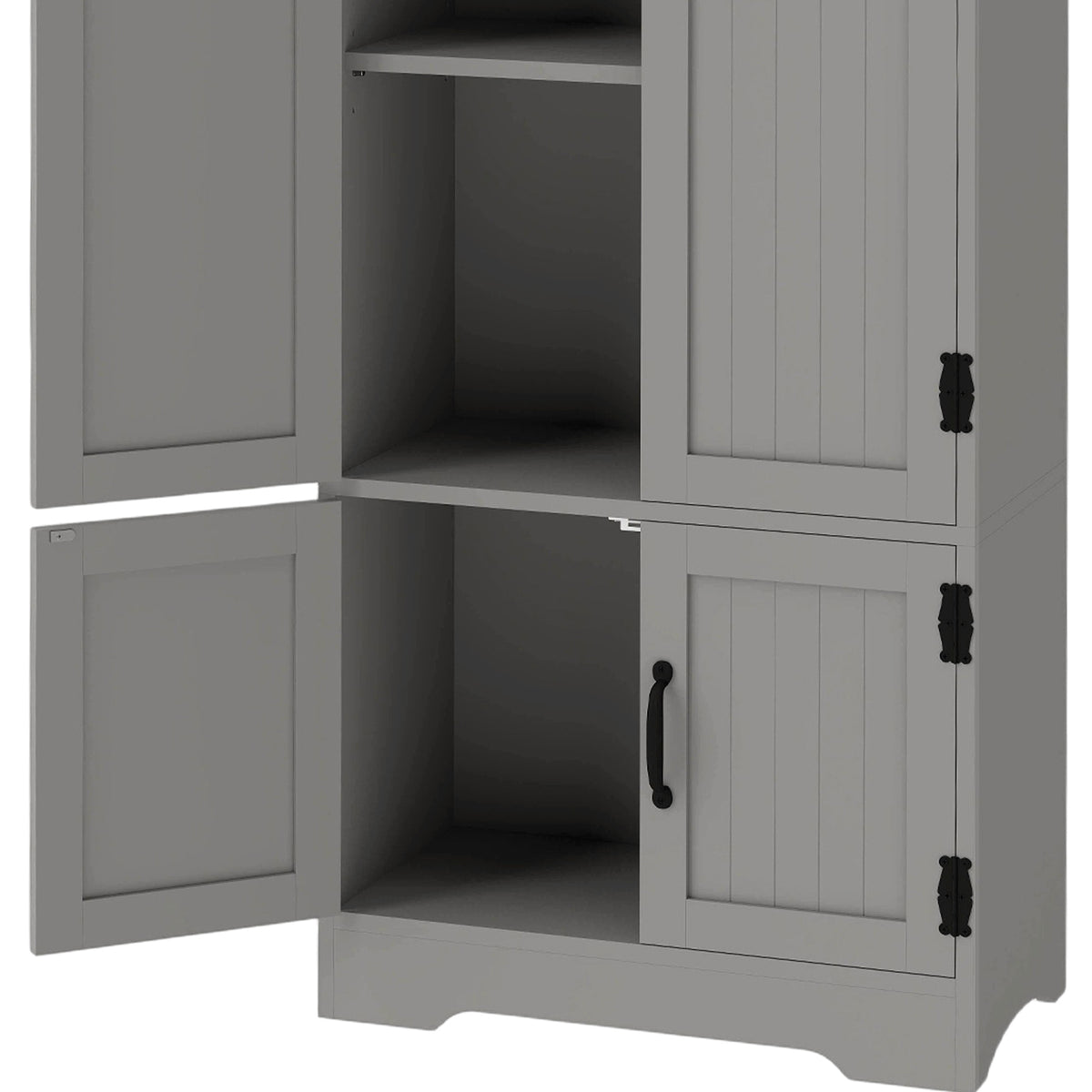 4-Door Pantry Storage Cabinet with Adjustable Shelves – 24"W x 60"H