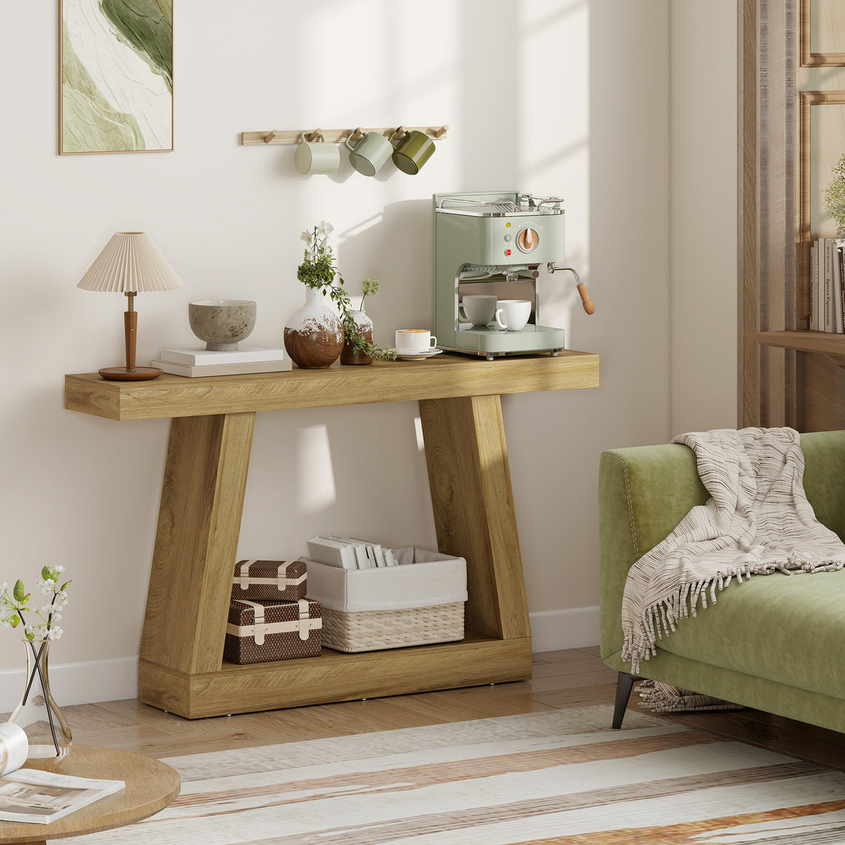 55" Farmhouse 2-Tier Console Table