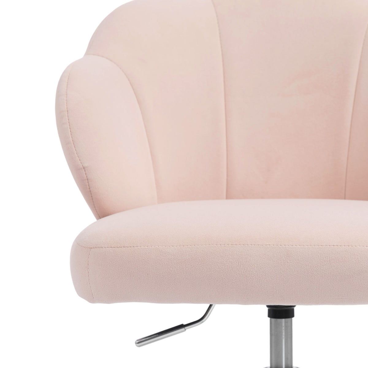 Task Desk Chair, Petal Office Chair with Swivel Wheels with Wide Seat, Velvet, Pink
